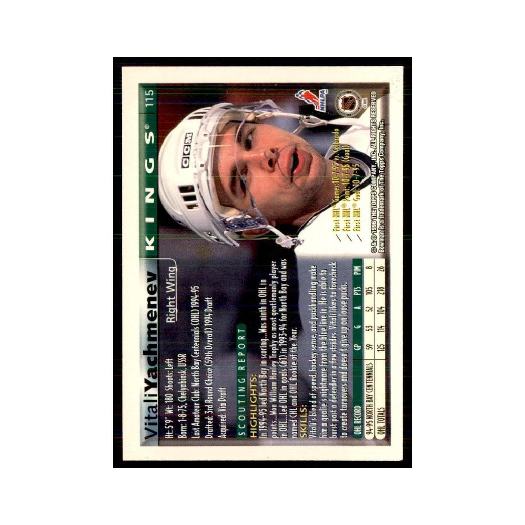 1995 Bowman Vitali Yachmenev RC Los Angeles Kings #115