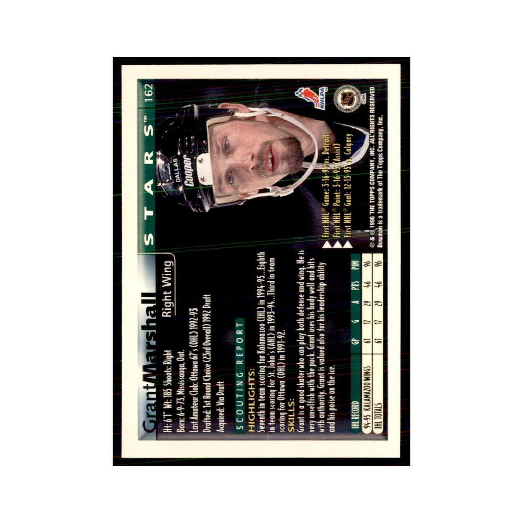 1995 Bowman Grant Marshall RC Dallas Stars #162