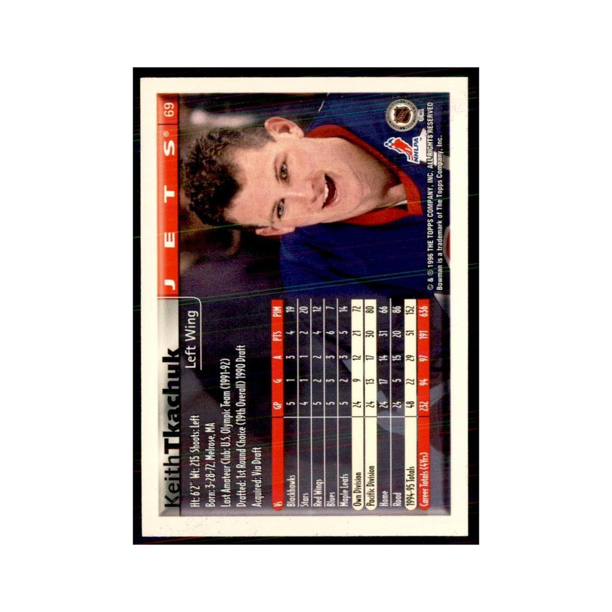 1995 Bowman Keith Tkachuk Winnipeg Jets #69