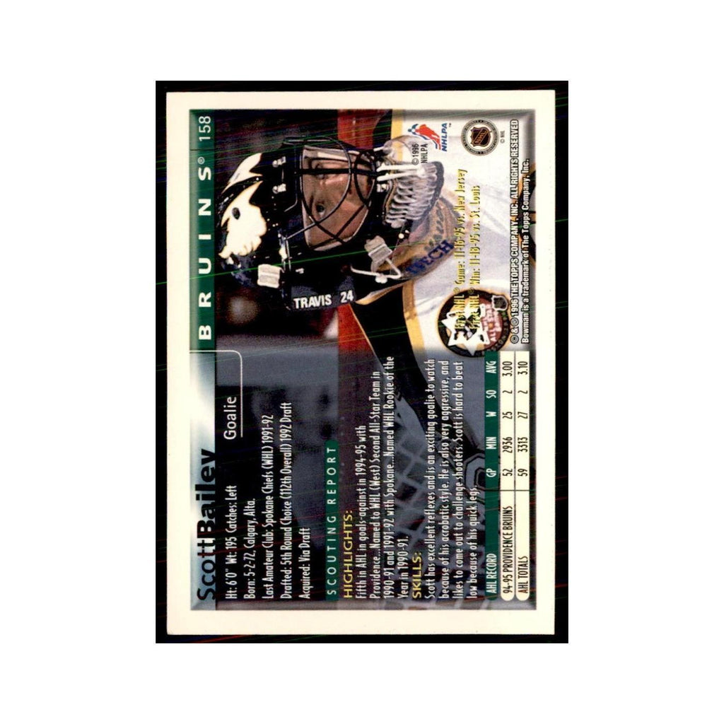 1995 Bowman Scott Bailey RC Boston Bruins #158