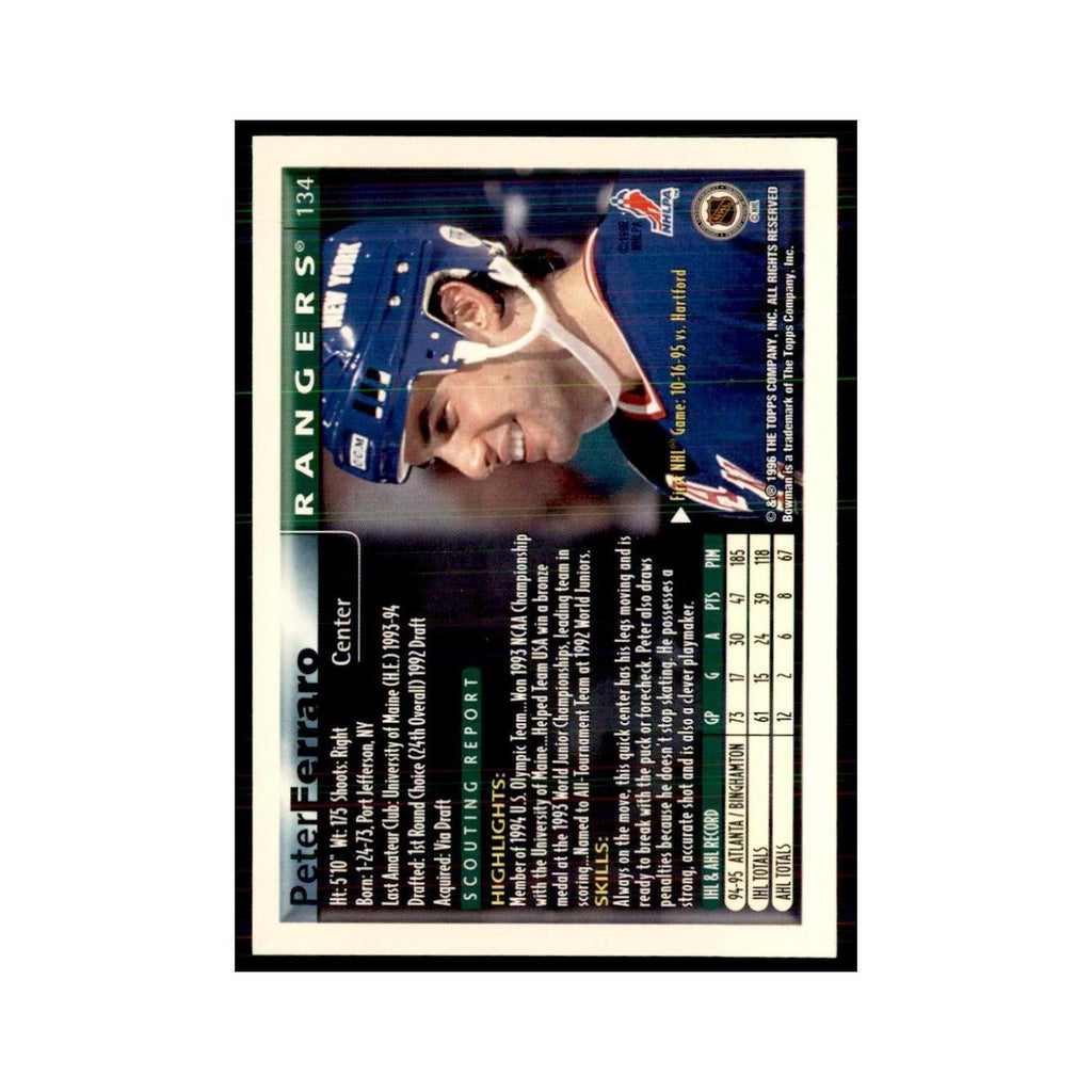 1995 Bowman Peter Ferraro RC New York Rangers #134