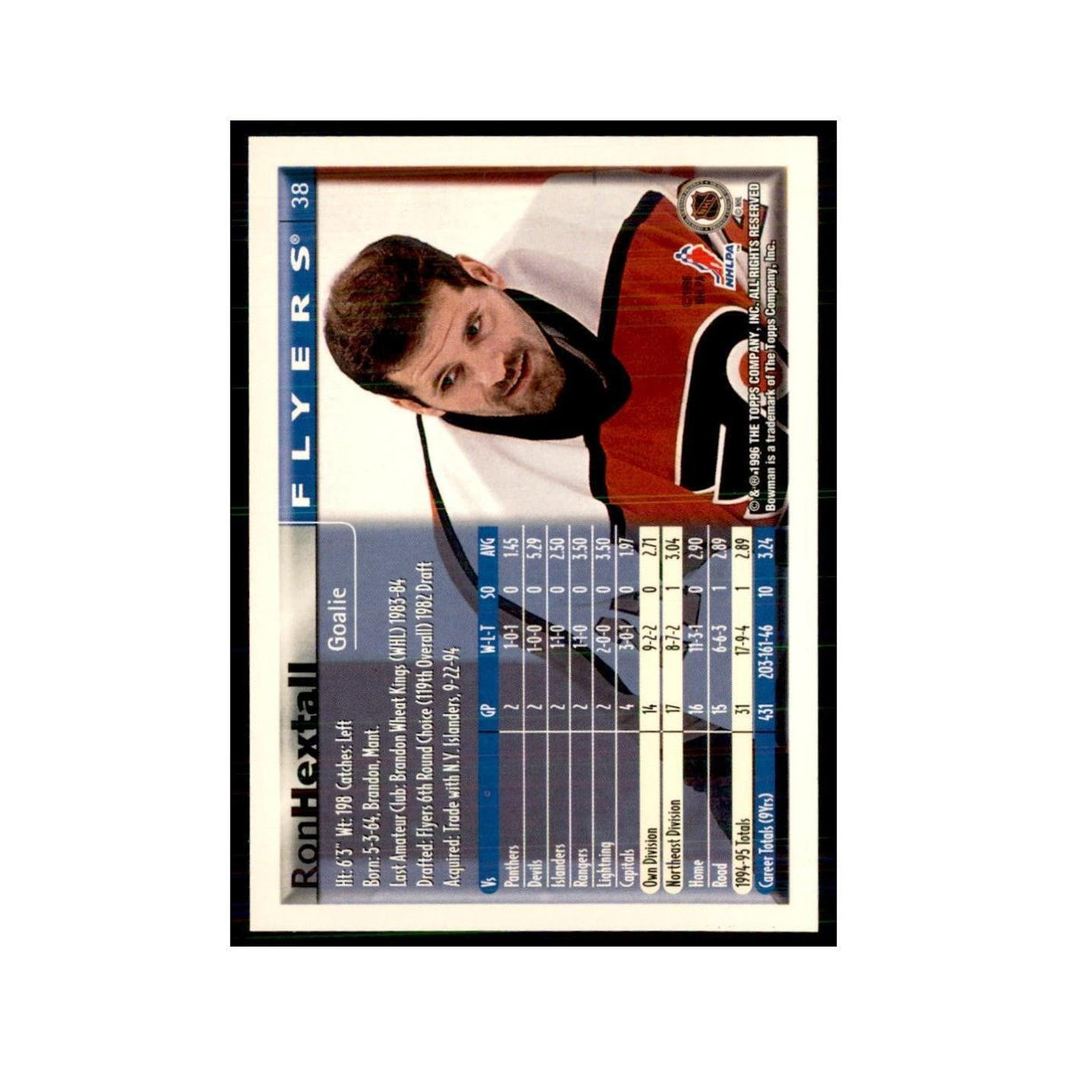 1995 Bowman Ron Hextall Philadelphia Flyers #38