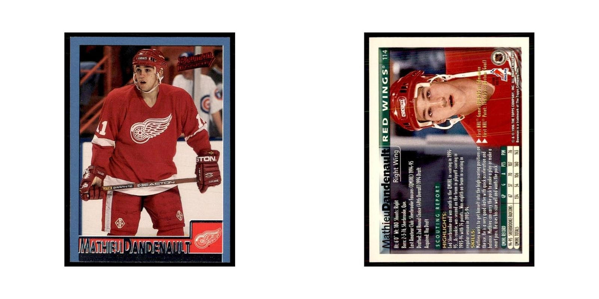 1995 Bowman Mathieu Dandenault RC Detroit Red Wings #114