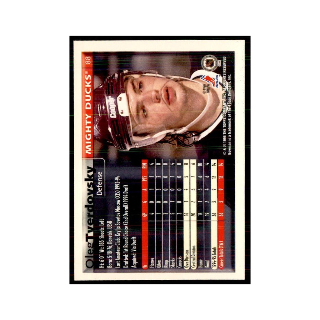 1995 Bowman Oleg Tverdovsky Anaheim Mighty Ducks #88