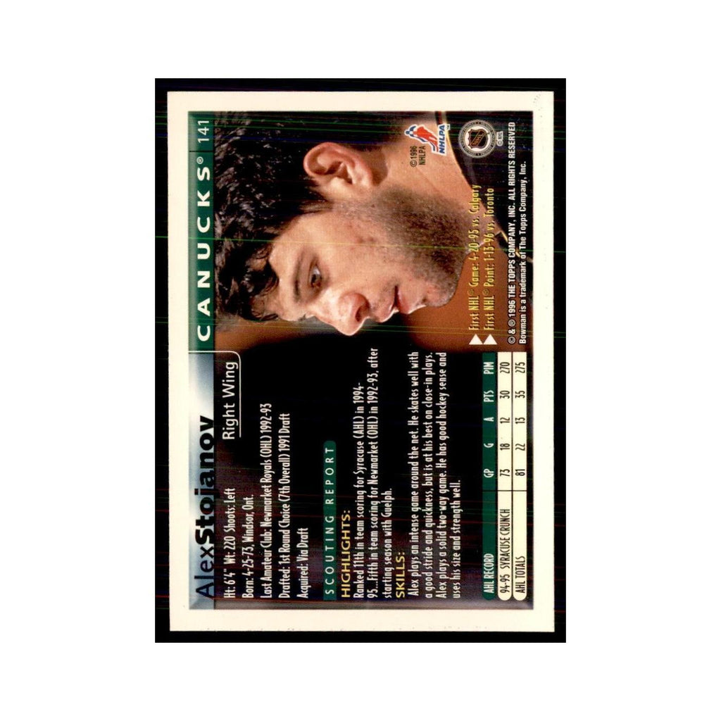 1995 Bowman Alex Stojanov RC Vancouver Canucks #114