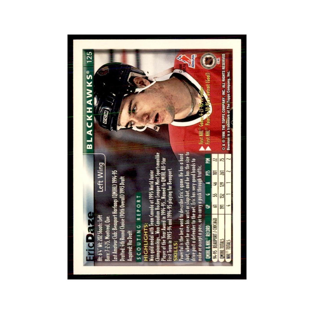 1995 Bowman Eric Daze RC Chicago Blackhawks #125