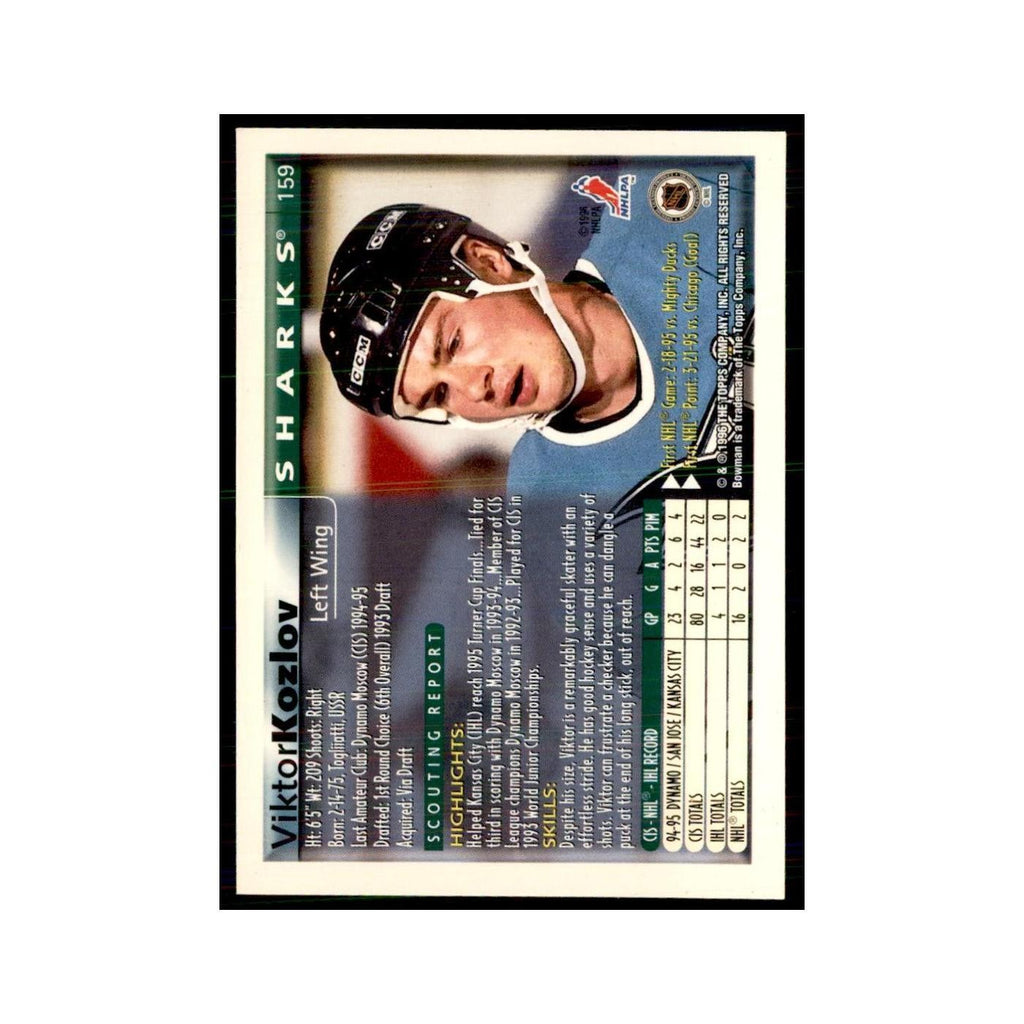 1995 Bowman Viktor Kozlov RC San Jose Sharks #159