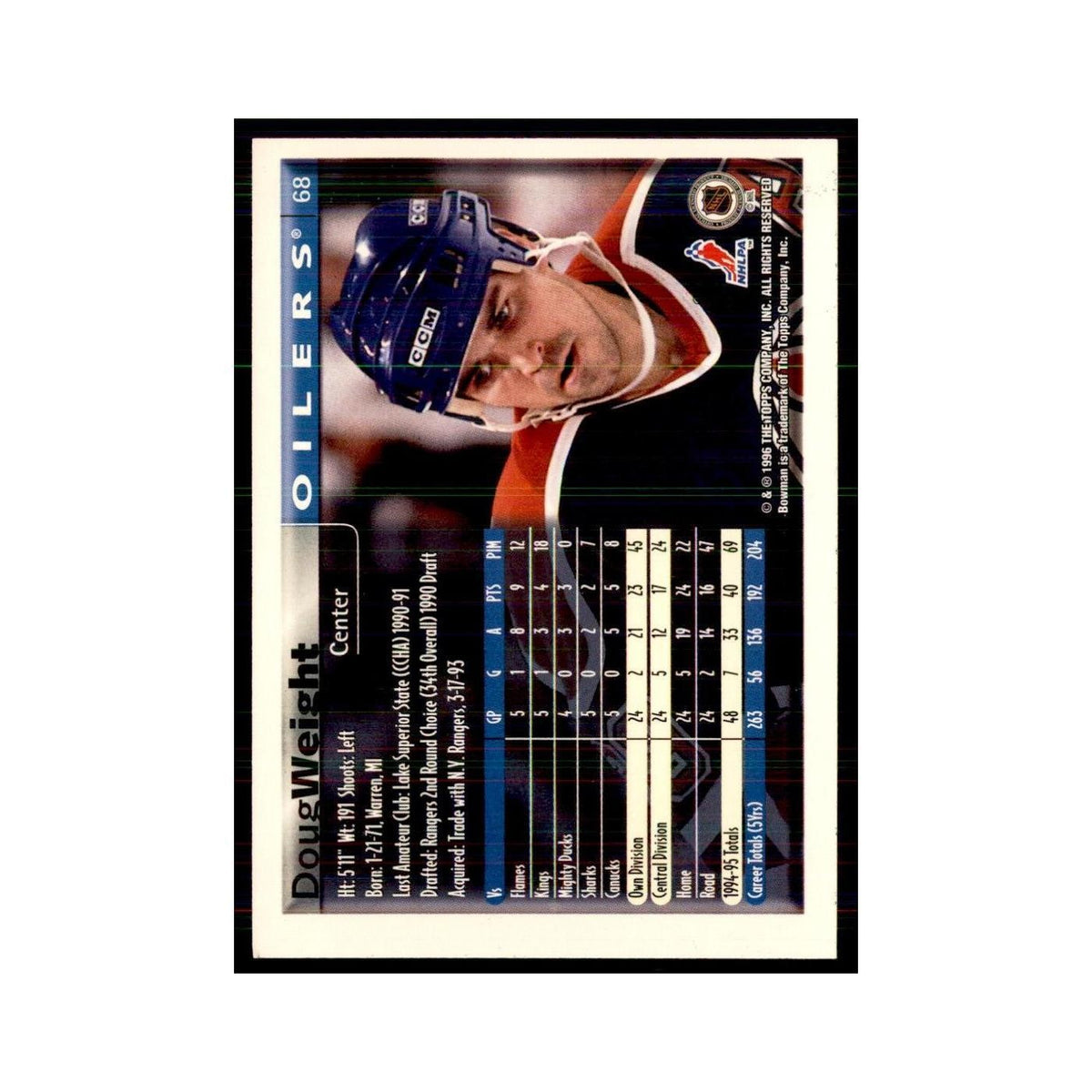 1995 Bowman Doug Weight Edmonton Oilers #68
