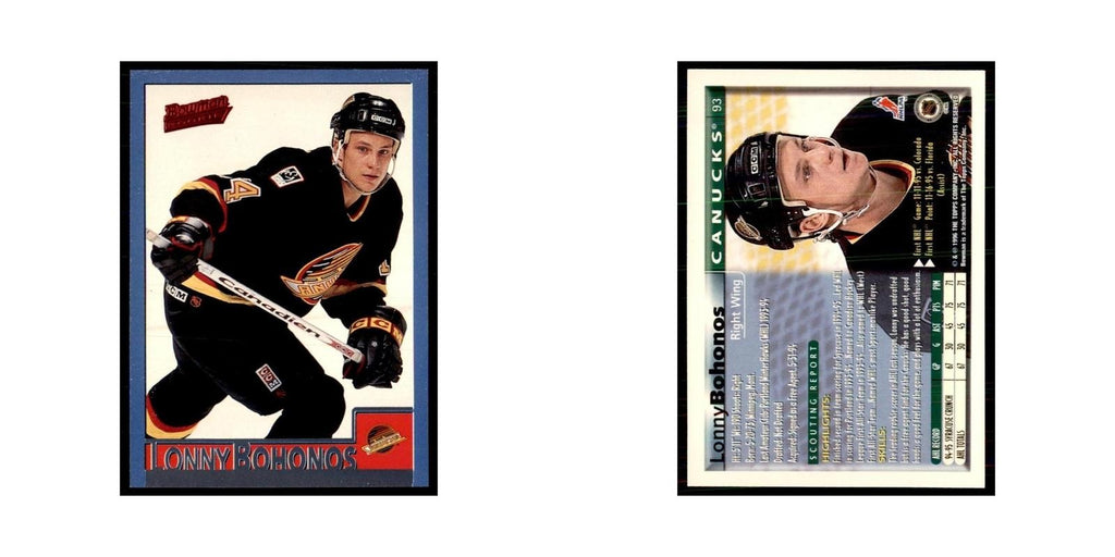1995 Bowman Lonny Bohonos RC Vancouver Canucks #93