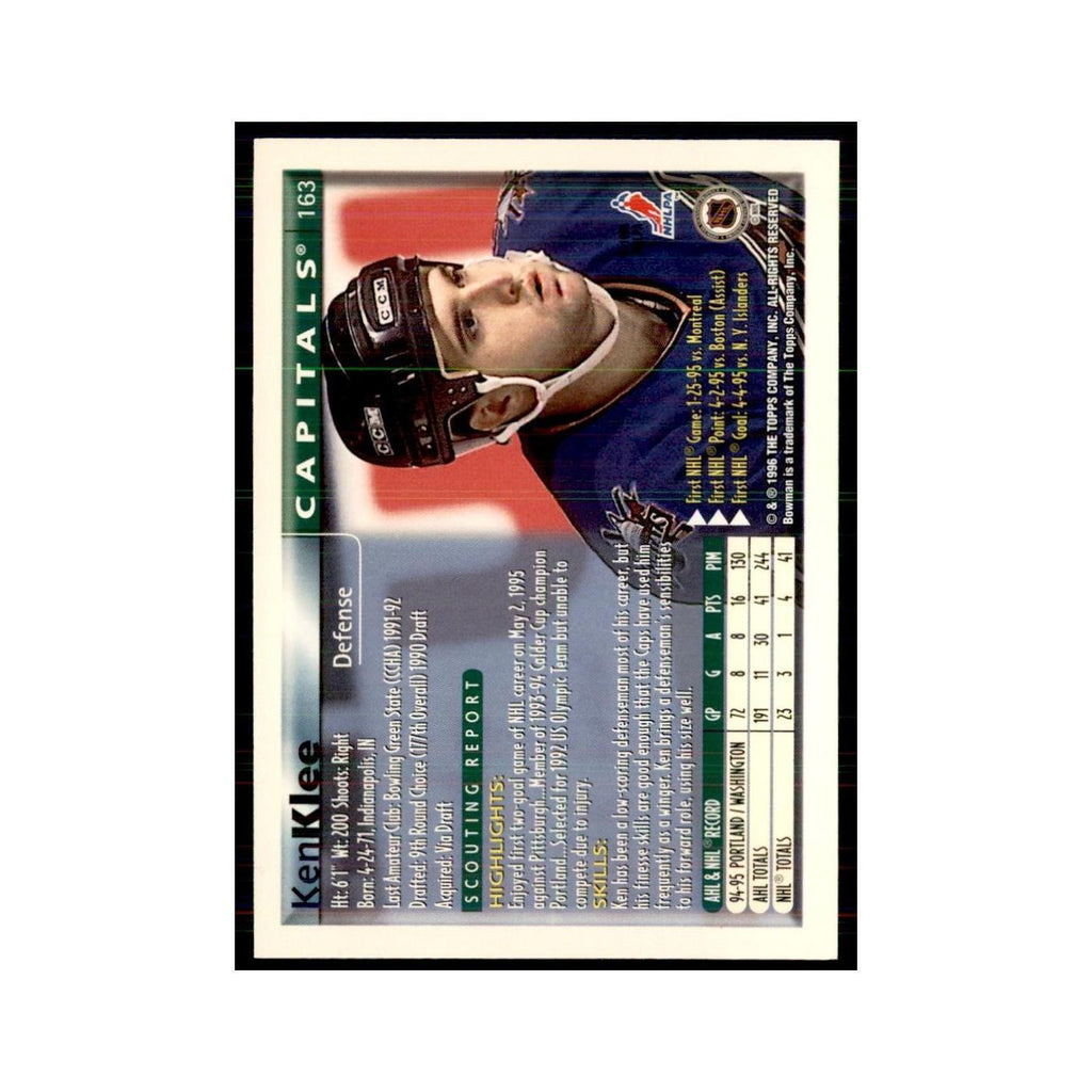 1995 Bowman Ken Klee RC Washington Capitals #163