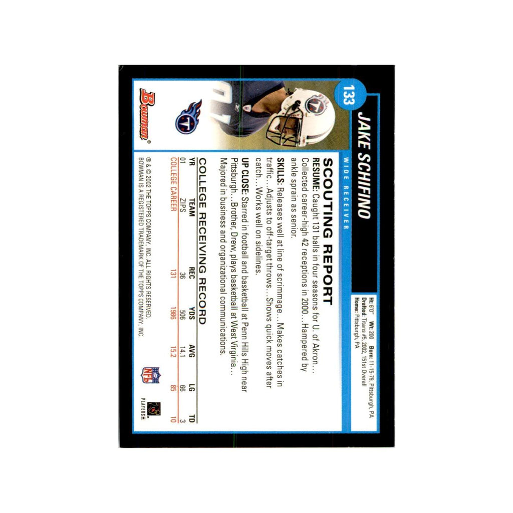2002 Bowman Jake Schifino RC Football Cards #133