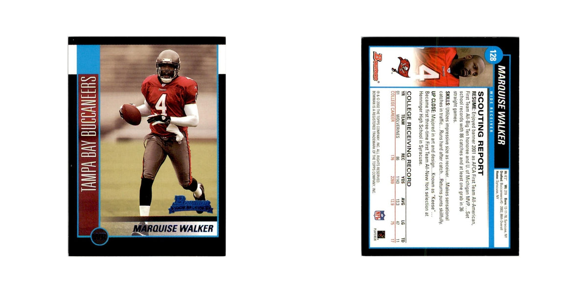 2002 Bowman Marquise Walker RC Football Cards #128