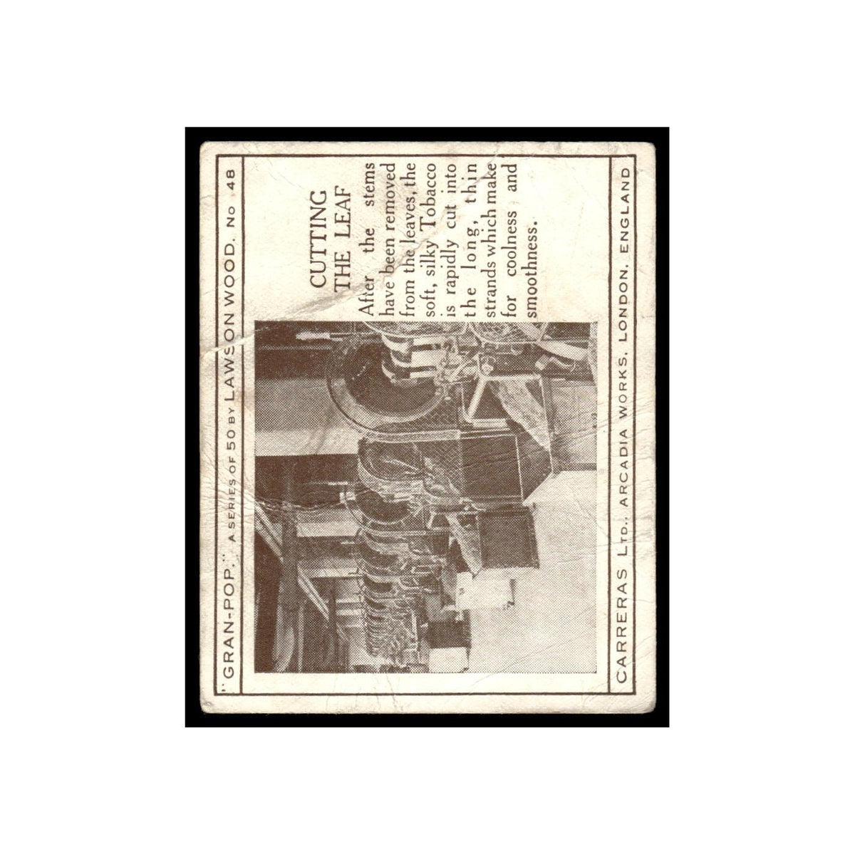 Physical Jerks 1934 Carreras Gran Pop Lawson Wood #48 Baseball Card Poor