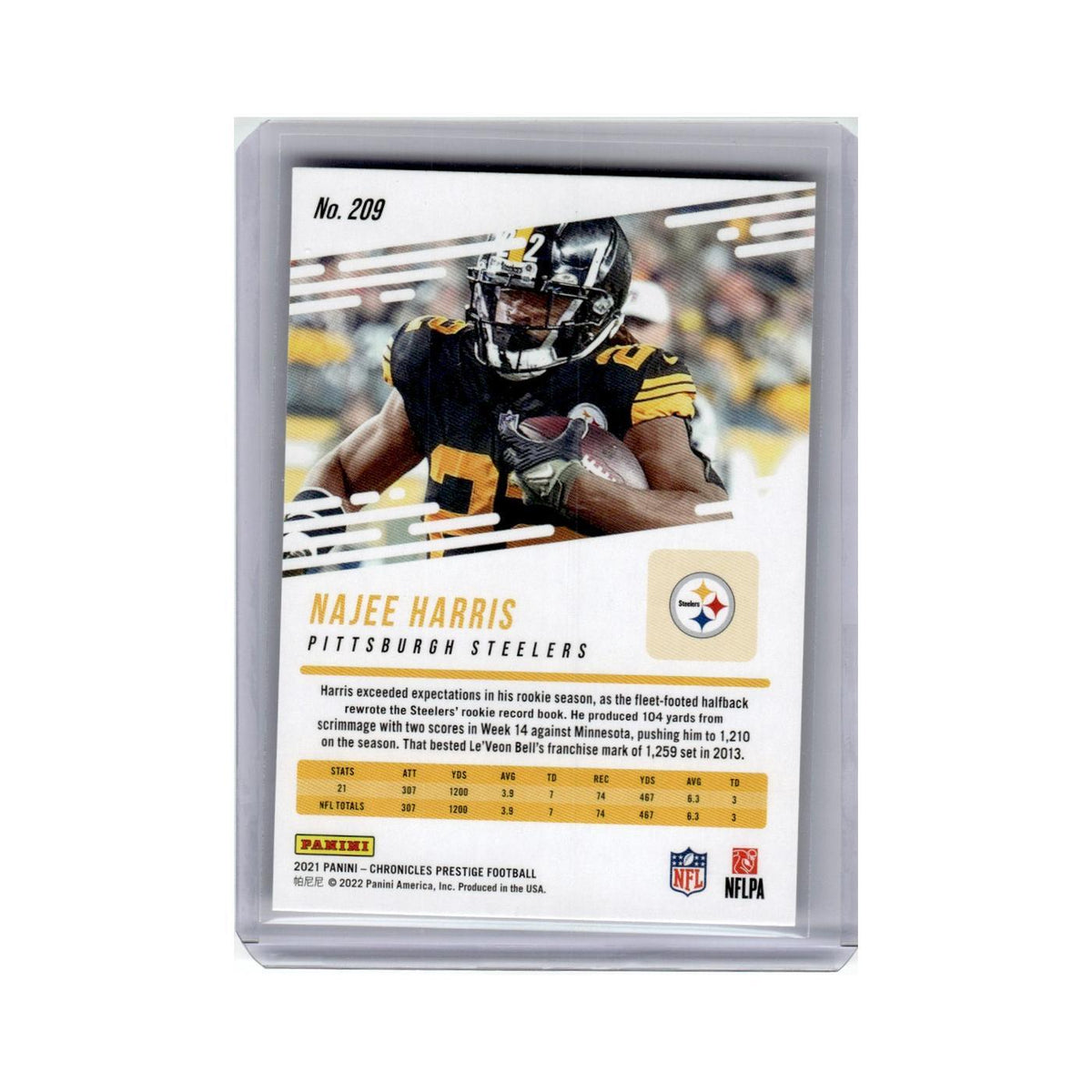 Najee Harris Rookie 2021 Panini Prestige #209 Pittsburgh Steelers NM