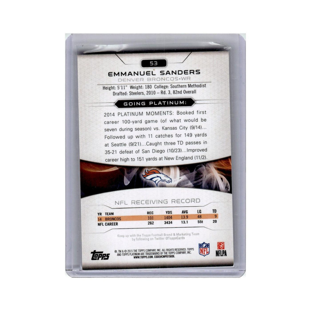Emmanuel Sanders 2015 Topps Platinum #53 Denver Broncos Football Card NM