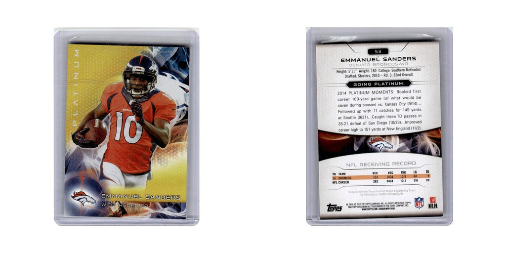 Emmanuel Sanders 2015 Topps Platinum #53 Denver Broncos Football Card NM