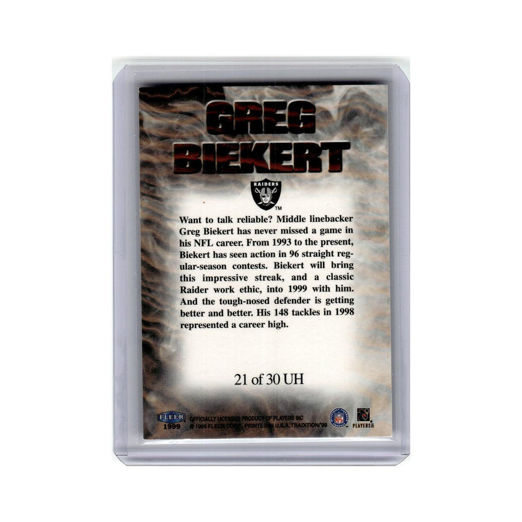 Greg Biekert 1999 Fleer Tradition Unsung Heroes #21UH Oakland Raiders NM