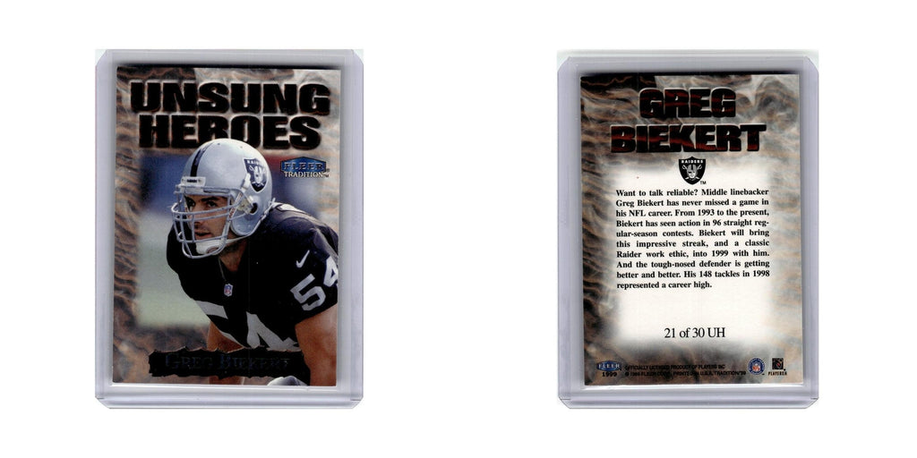 Greg Biekert 1999 Fleer Tradition Unsung Heroes #21UH Oakland Raiders NM