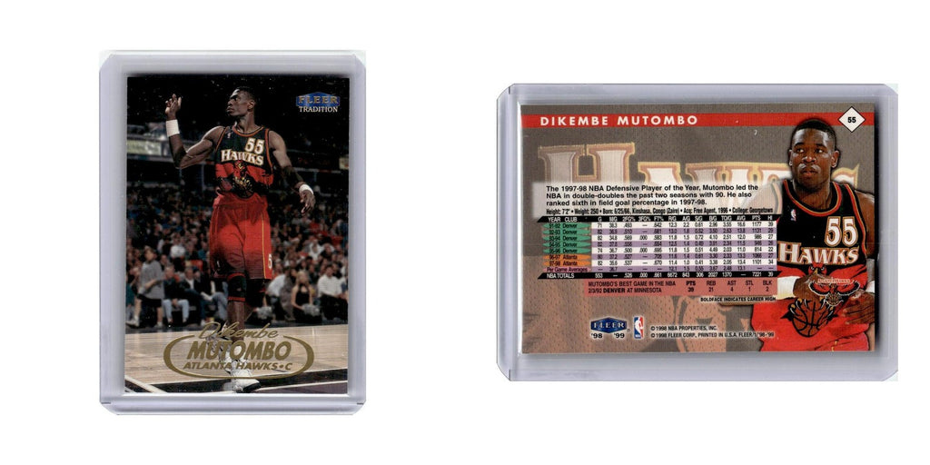 Dikembe Mutombo 1998 Fleer Tradition #55 Atlanta Hawks Basketball Card NM