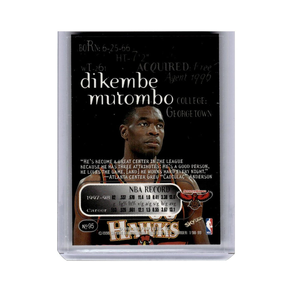 Dikembe Mutombo 1998 Skybox Thunder #95 Atlanta Hawks Basketball Card NM