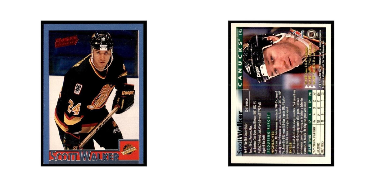 1995 Bowman Scott Walker RC Vancouver Canucks #143