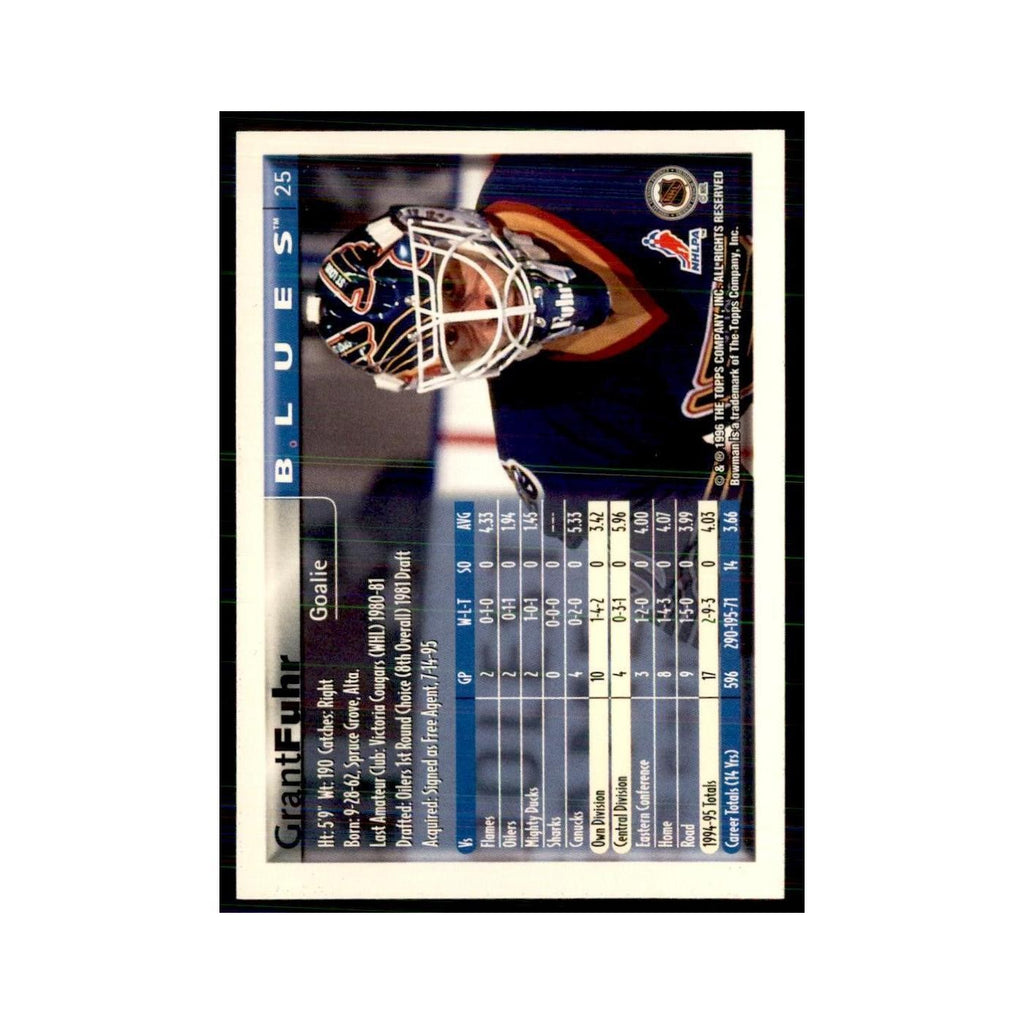 1995 Bowman Grant Fuhr St. Louis Blues #25