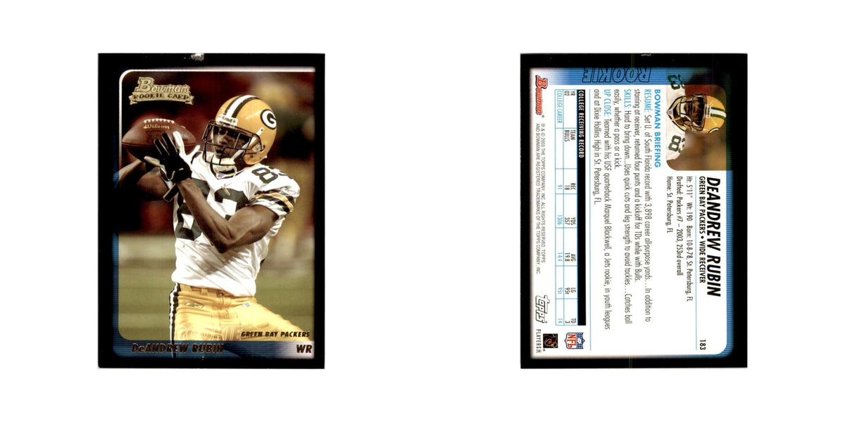 2003 Bowman DeAndrew Rubin RC Football Cards #183