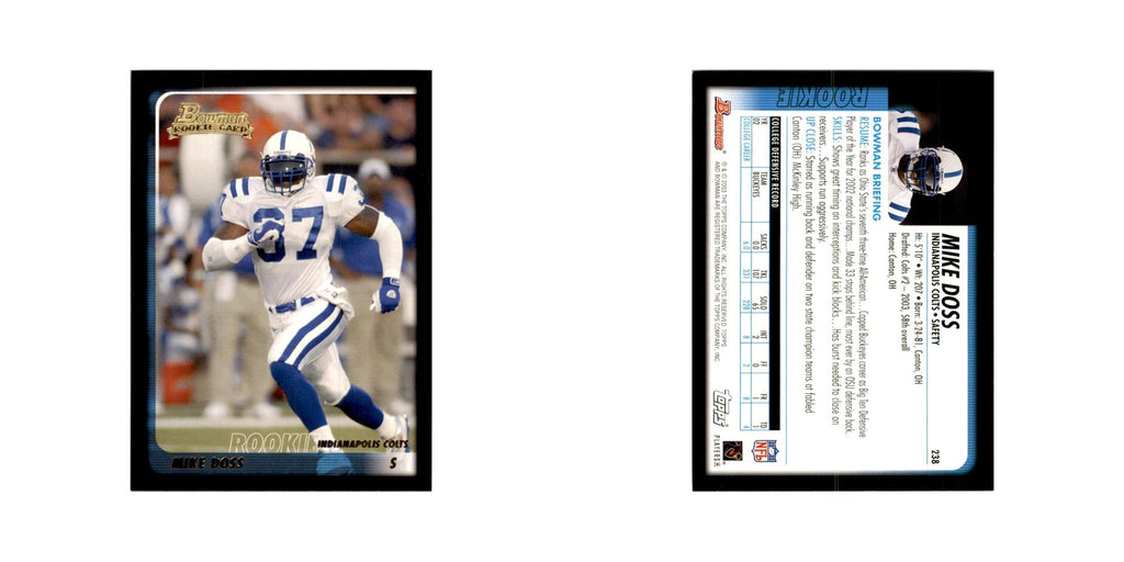 2003 Bowman Mike Doss RC Football Cards #238