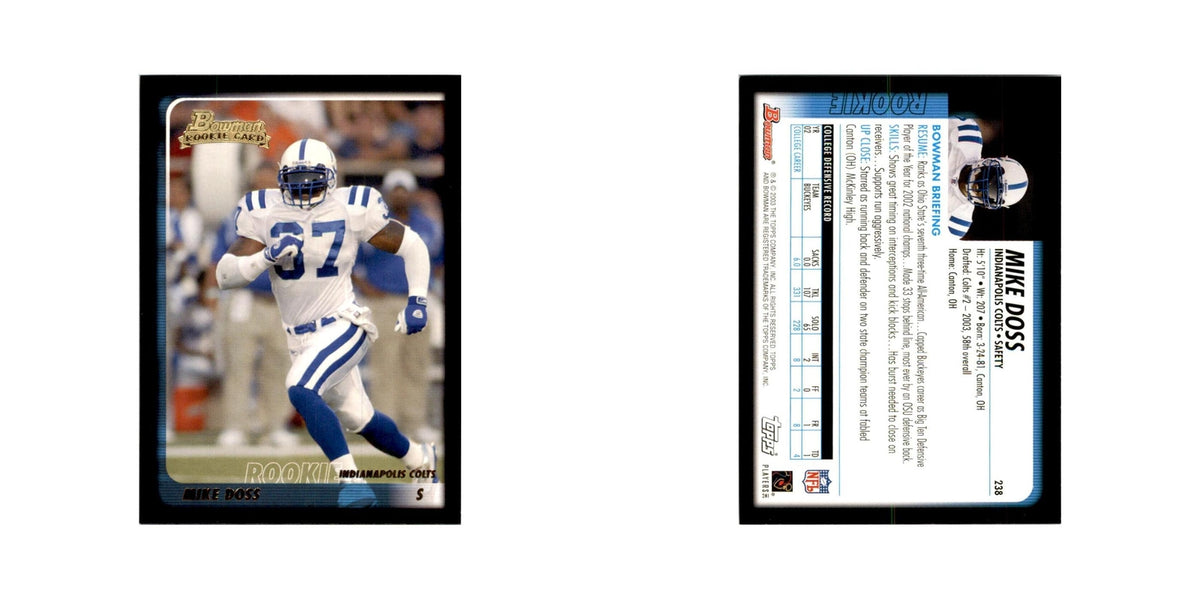2003 Bowman Mike Doss RC Football Cards #238