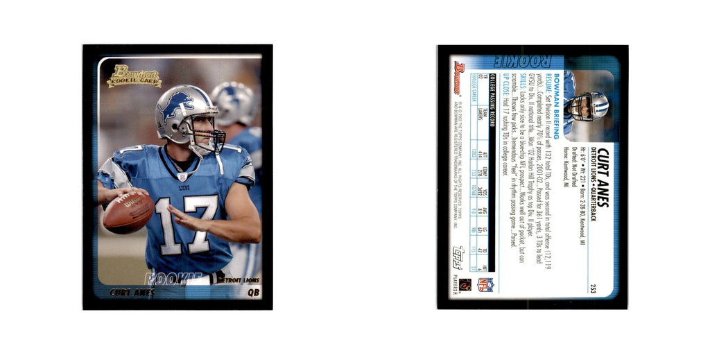 2003 Bowman Curt Anes RC Football Cards #253