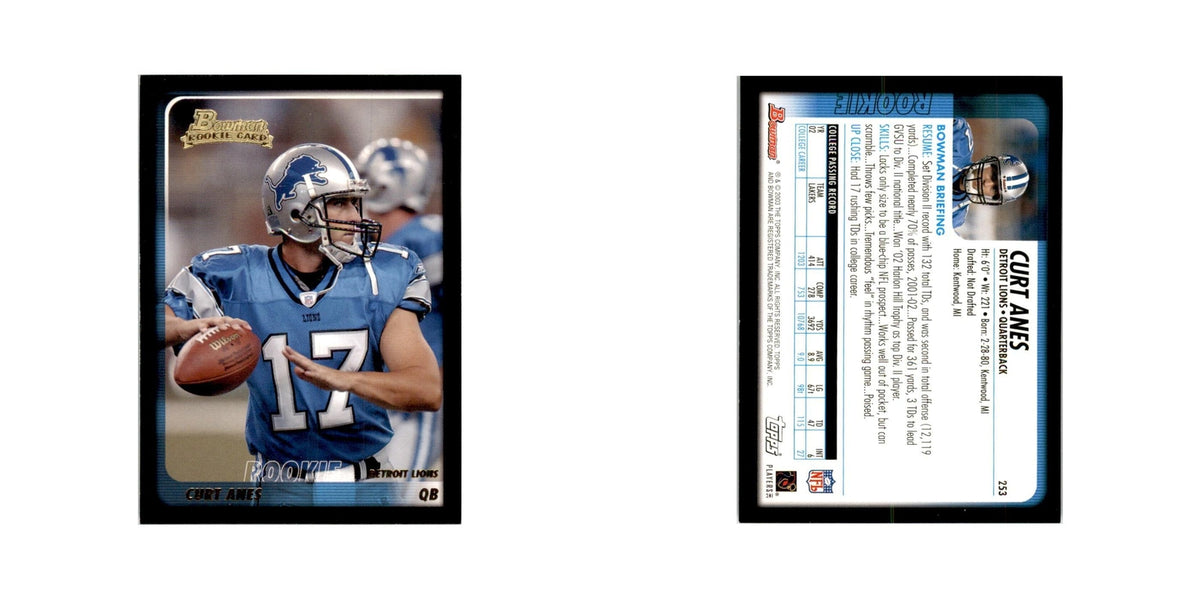 2003 Bowman Curt Anes RC Football Cards #253