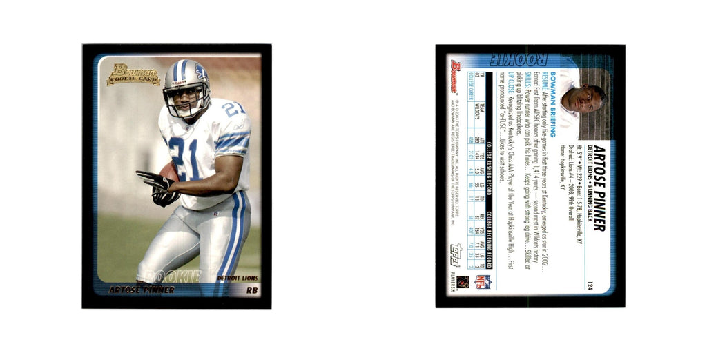 2003 Bowman Artose Pinner RC Football Cards #124