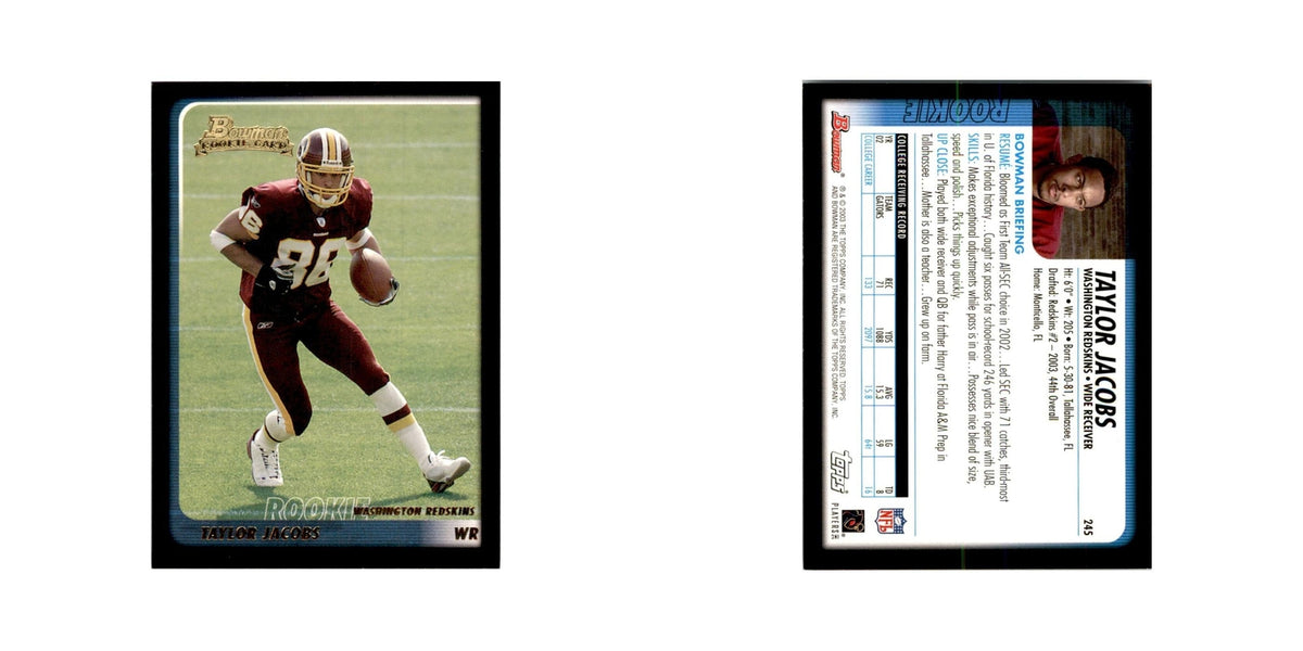 2003 Bowman Taylor Jacobs RC Football Cards #245