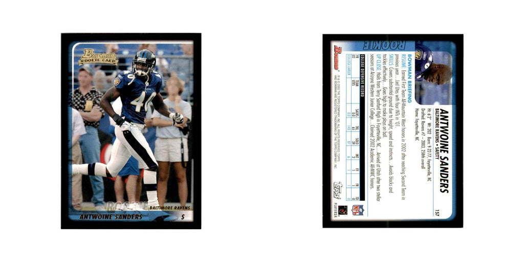 2003 Bowman Antwoine Sanders RC Football Cards #157