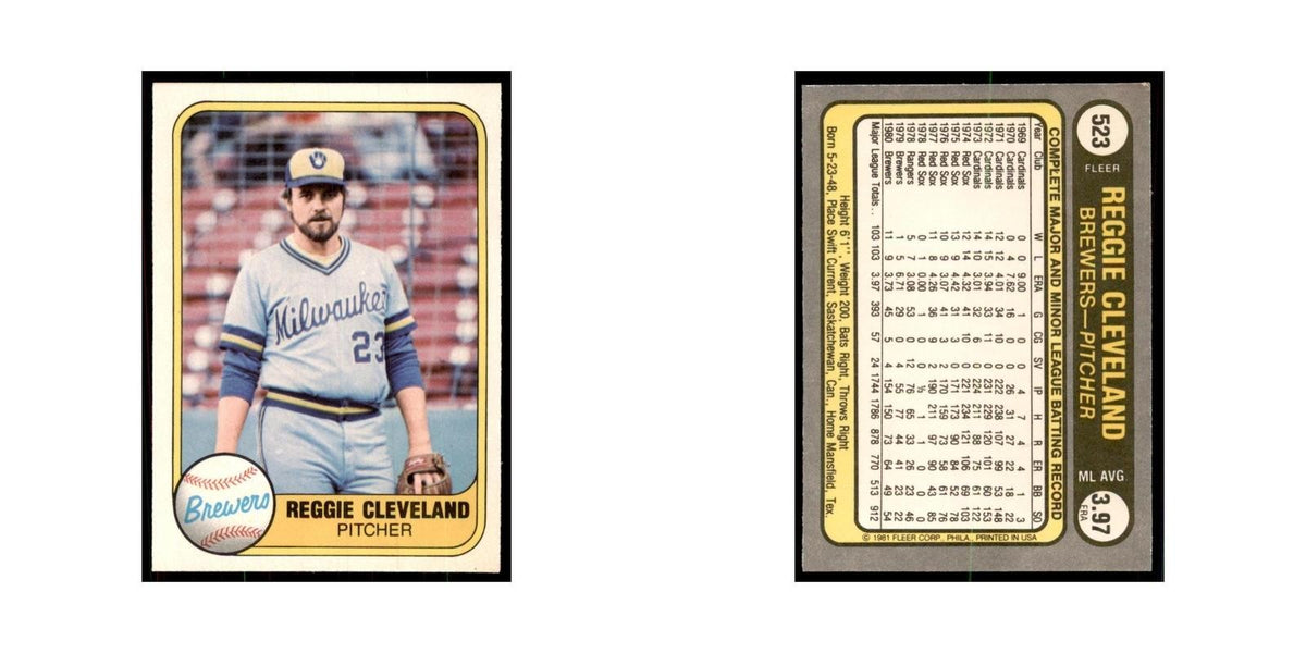 1981 Fleer Reggie Cleveland Baseball Cards #523