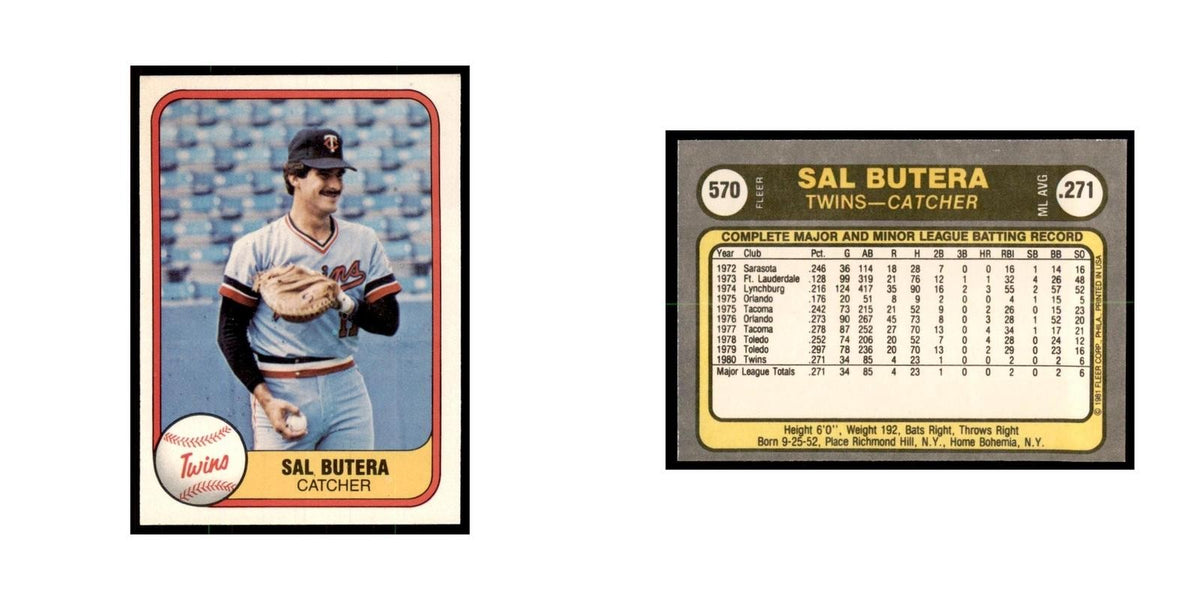 1981 Fleer Sal Butera Baseball Cards #570