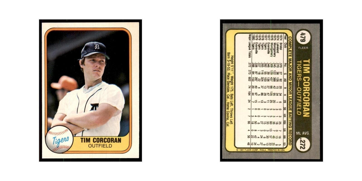 1981 Fleer Tim Corcoran Baseball Cards #479
