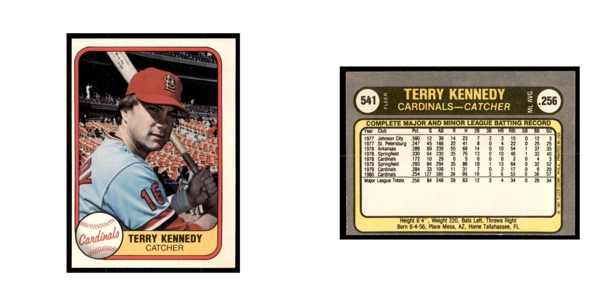 1981 Fleer Terry Kennedy Baseball Cards #541