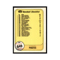 1981 Fleer Checklist Pirates/Indians Baseball Cards #649