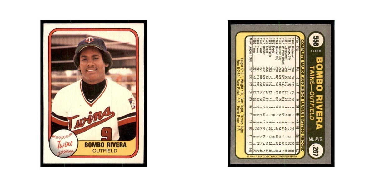 1981 Fleer Bombo Rivera Baseball Cards #556
