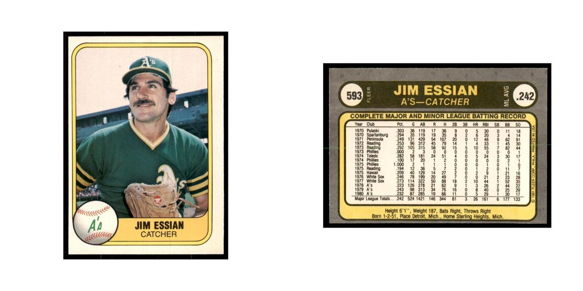 1981 Fleer Jim Essian Baseball Cards #593