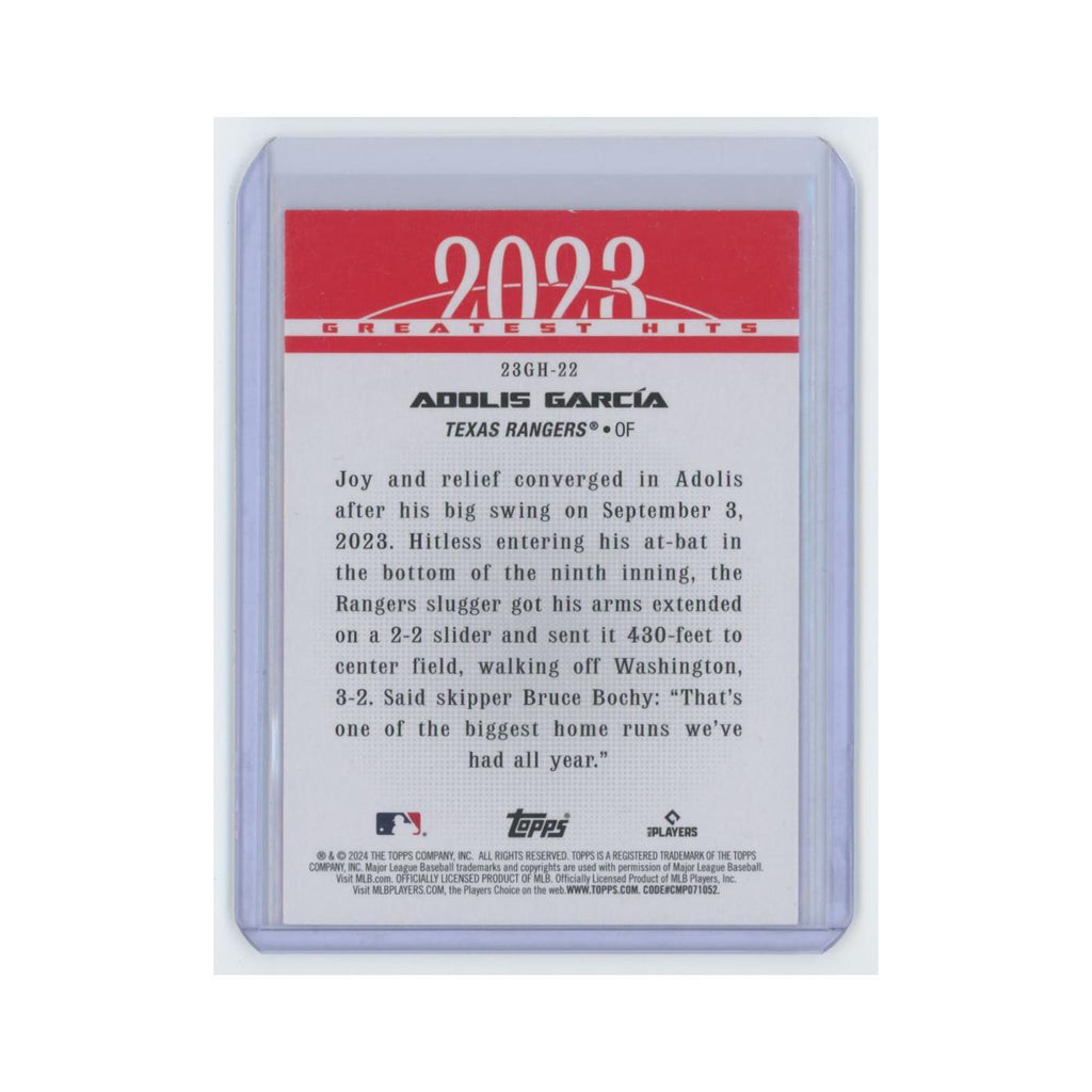 Adolis García 2024 Topps Greatest Hits #23GH-22 Texas Rangers Baseball Card NM
