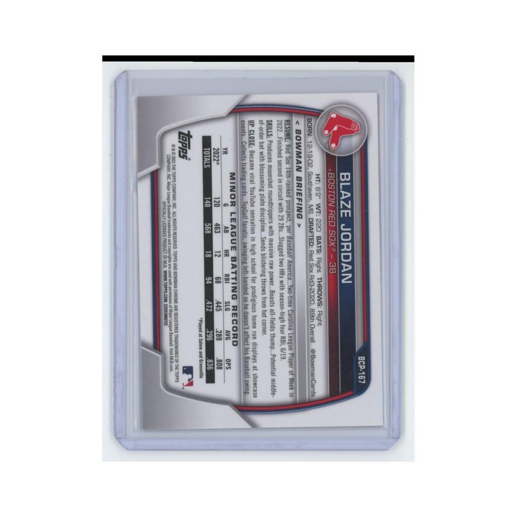 Blaze Jordan 2023 Bowman Chrome Prospects #BCP-167 Boston Red Sox NM