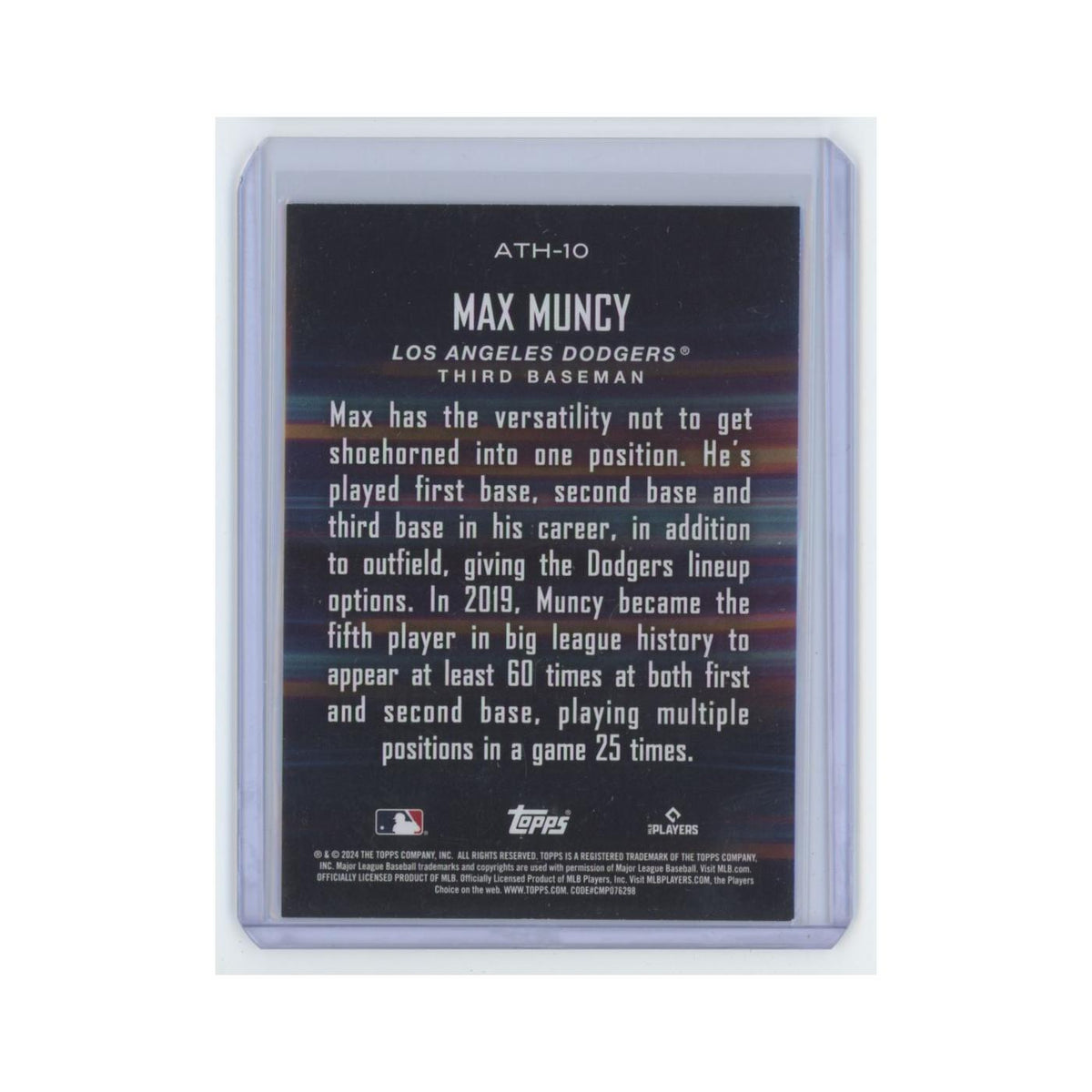 Max Muncy 2024 Topps Around The Horn #ATH-10 Los Angeles Dodgers NM
