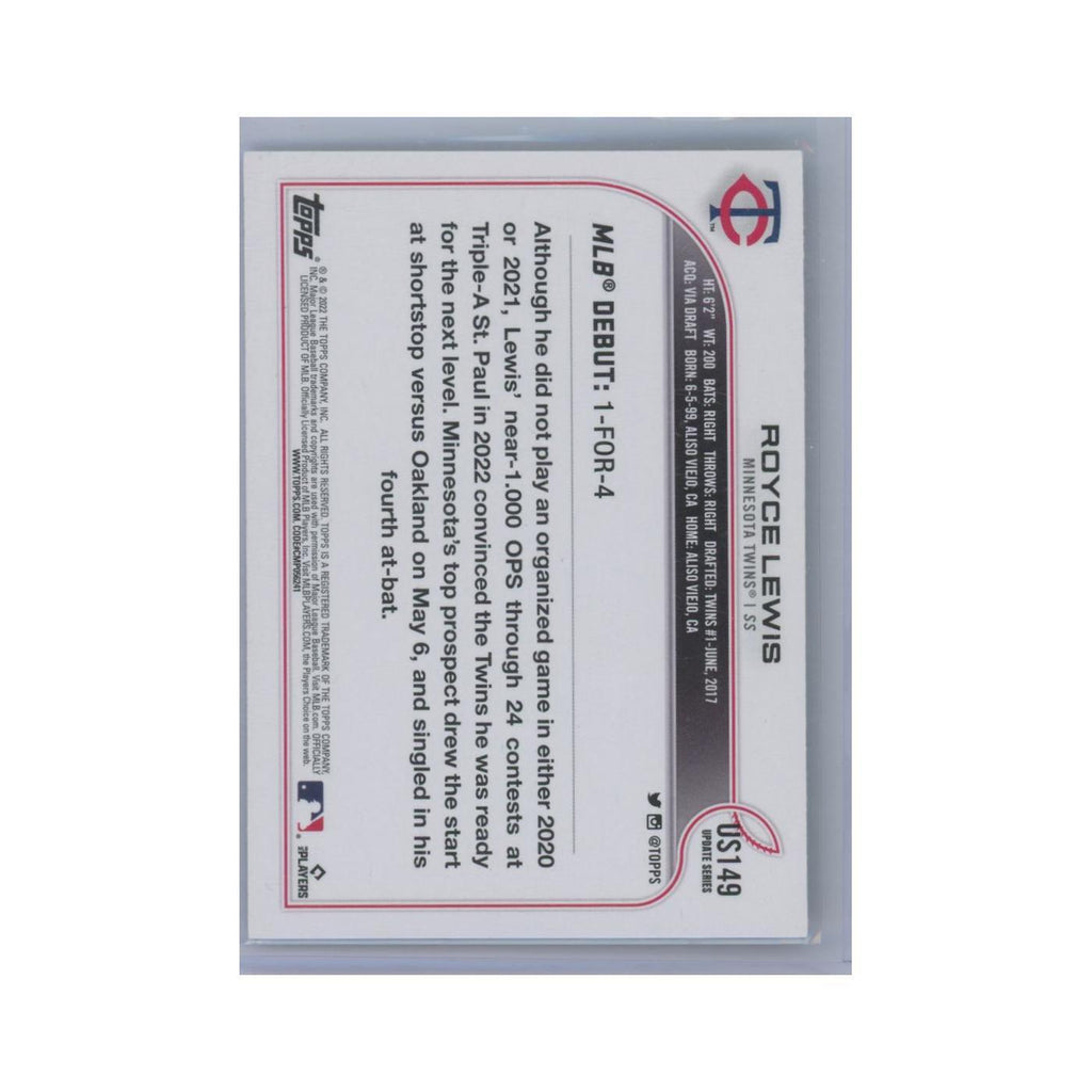 Royce Lewis Rookie 2022 Topps Update #US149 Minnesota Twins Baseball Card NM