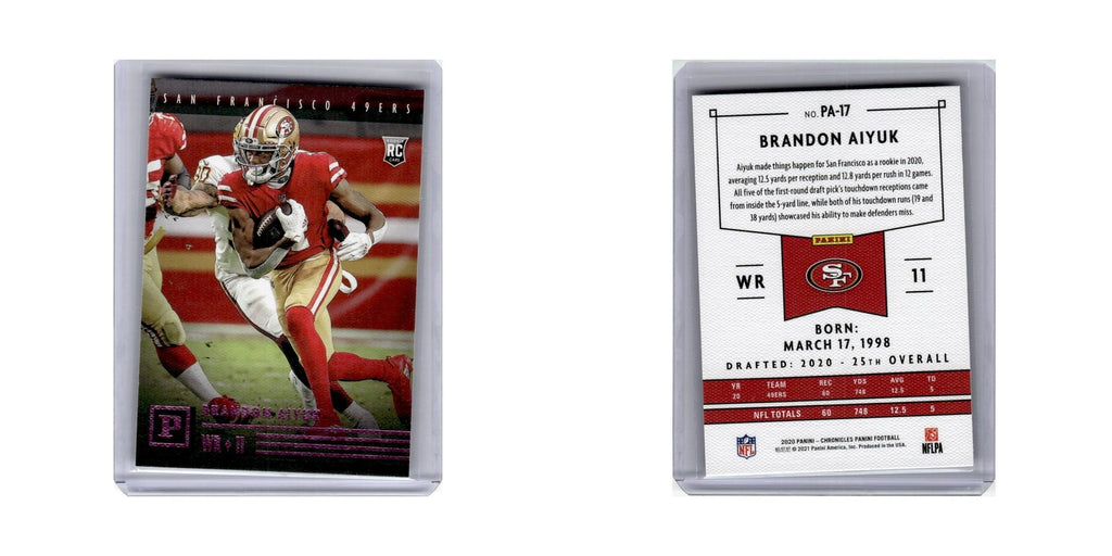 Brandon Aiyuk Rookie 2020 Panini Chronicles #PA-17 San Francisco 49ers NM