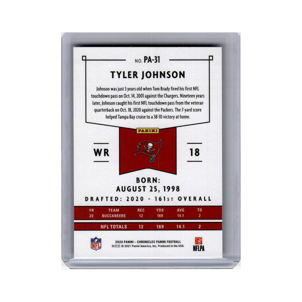 Tyler Johnson Rookie 2020 Panini Chronicles #PA-31 Tampa Bay Buccaneers NM