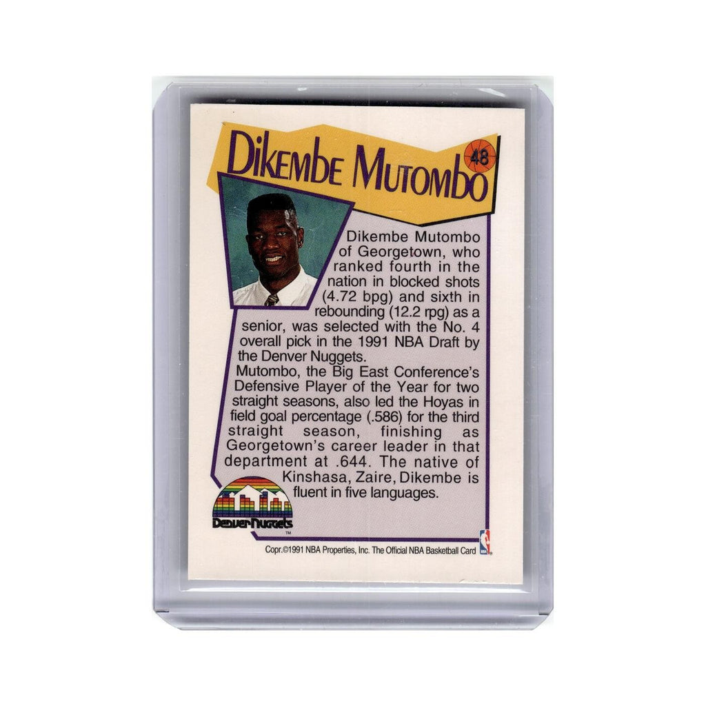 Dikembe Mutombo 1991 NBA Hoops #48 Denver Nuggets Basketball Card NM