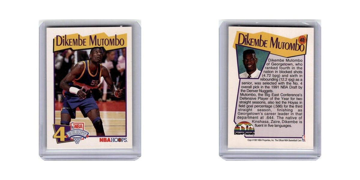 Dikembe Mutombo 1991 NBA Hoops #48 Denver Nuggets Basketball Card NM