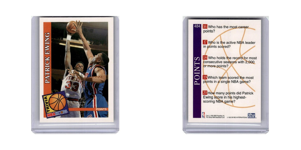Patrick Ewing 1993 Skybox NBA Hoops #484 New York Knicks Basketball Card NM